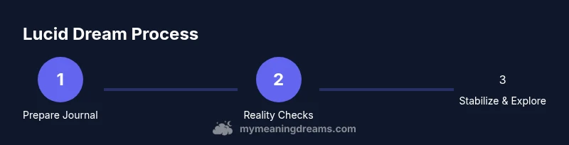 Infographic showing steps to lucid dreaming