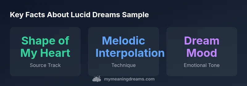 Infographic showing the Lucid Dreams sample source, technique, and mood