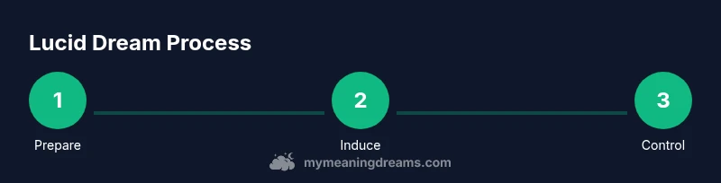 Process infographic showing steps to use lucid dreams