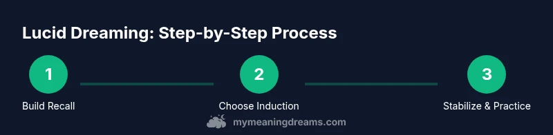 Infographic showing steps to start lucid dreaming