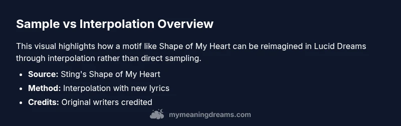 Tailwind-styled infographic comparing sample and interpolation in Lucid Dreams