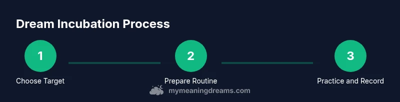 Infographic showing a three-step dream incubation process